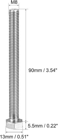 uxcell M8x150mm Hex Bolts 304 Stainless Steel Hexagon Screw Bolt 2pcs in Kuwait