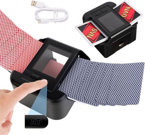 Automatic Card shuffler, 1-2 Deck Quiet & 2000 mAH USB-C Rechargeable Electronic Card shuffler, One-Press AUTO/Manual Card shuffler for UNO Poker Blackjack Skip-Bo Phase 10 in Kuwait