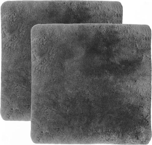 Natural Sheepskin for Bed Sores and Skin Irritation | 100% Real Medical Sheepskins with Non-Slip Back for Pain Relief and Discomfort, Wool Seat Pad, Charcoal Grey, 17 in. x 17 in. in Saudi Arabia