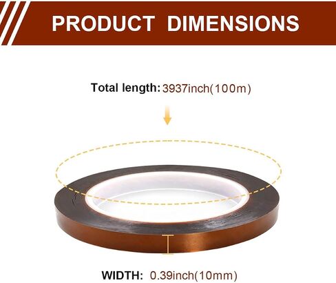 RAMWAY Heat Resistant Tape, 15mm x 300ft, 2 Rolls, Brown Sublimation Transfer Adhesive for Electronics Soldering Circuit Board Protection, Parts for Scinece Technology, Lithiium Battery DIY in Saudi Arabia
