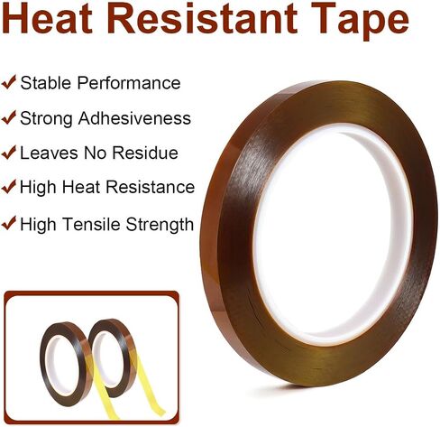 RAMWAY Heat Resistant Tape, 15mm x 300ft, 2 Rolls, Brown Sublimation Transfer Adhesive for Electronics Soldering Circuit Board Protection, Parts for Scinece Technology, Lithiium Battery DIY in Saudi Arabia