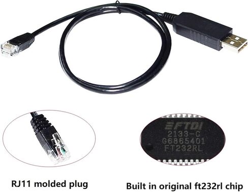 رقاقة FT232RL USB إلى RJ12 RJ11 6P4C RS232 كبل تصحيح الاتصالات التسلسلية لوحدة التحكم الرقمية من سلسلة DPG إلى الكمبيوتر الشخصي (3.6M، DB9-RJ11 (بدون شريحة)) in Saudi Arabia