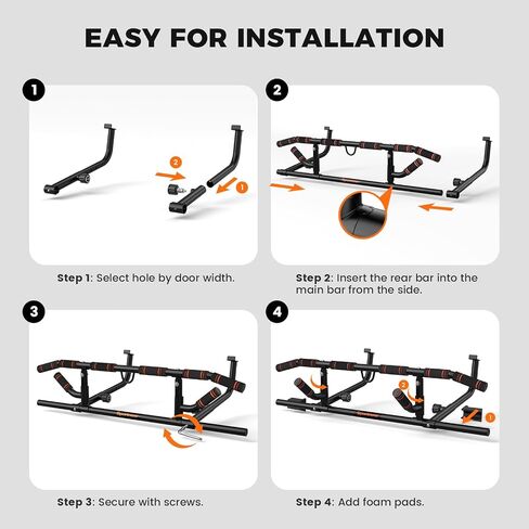 2025 Upgrade Pull up Bar for Doorway with Folding Handle, Door Pull up Bar Door Frame Multi-Grip Upper Body Trainer, 440lb Capacity, Indoor Fitness for Home Gym Strength Training in Saudi Arabia