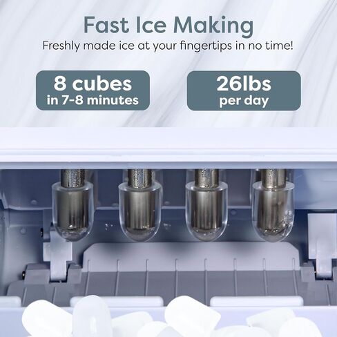 Igloo ICEB26HNSS Automatic Self-Cleaning Portable Electric Countertop Ice Maker Machine With Handle, 26 Pounds in 24 Hours, 9 Ice Cubes Ready in 7 minutes, With Ice Scoop and Basket, Stainless in Kuwait