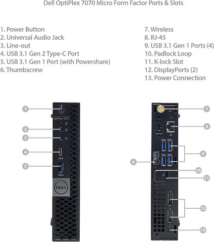 Dell OptiPlex 7070 Mini PC Desktop Computer, Micro PC Core i5-9th Processor up to 3.7GHz, 16GB RAM, 256GB SSD, 4K Supported, WiFi, Win11 pro (Renewed) in Saudi Arabia