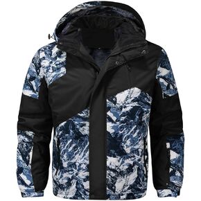 سترة تزلج رجالية من FTIMILD مقاومة للماء للشتاء الدافئ والجبال وسترات ثلج بغطاء للرأس in Kuwait