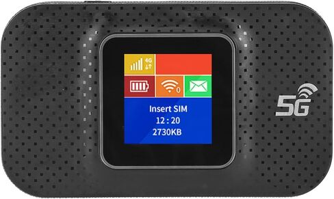 نقطة اتصال متنقلة 3G 4G، أجهزة توجيه الإنترنت بشاشة ملونة مع فتحة بطاقة SIM صغيرة، توصيل ما يصل إلى 10 أجهزة، بطارية 3650 مللي أمبير في الساعة، للهاتف اللوحي والكمبيوتر المحمول (أسود) in Saudi Arabia
