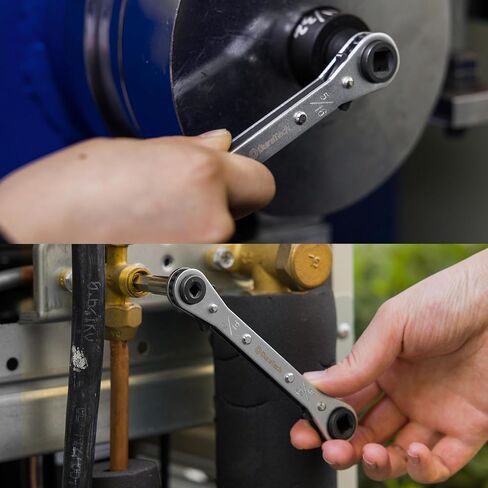 DURATECH HVAC Service Wrench, Refrigeration Wrench, 4 IN 1 Service Wrench, 3/16", 1/4", 5/16", 3/8", for Air Conditioning, Refrigeration Equipment, with Hex Bit Adapter in Saudi Arabia