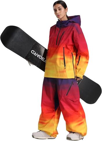 GSOU SNOW Womens Ski Jacket and Pants Set Snowsuit Snow Coat Waterproof Windproof Ski Suit Warm for Winter in Kuwait