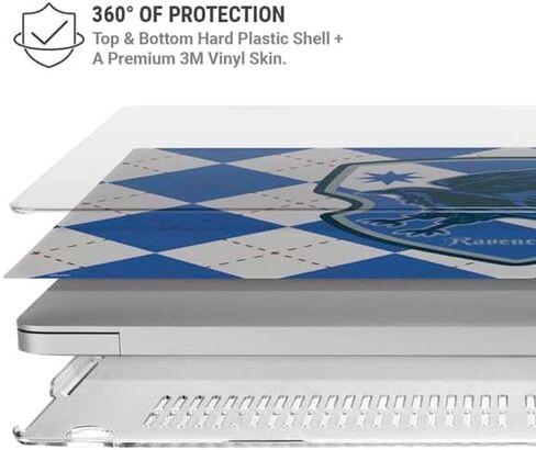 حقيبة الكمبيوتر المحمول Skinit بالإضافة إلى الجلد المتوافقة مع جهاز MacBook Air 15in (2023) - تصميم Wizarding Worlds Harry Potter Ravenclaw Crest المرخص رسميًا in Saudi Arabia