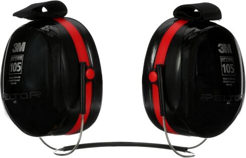 3M H10A Peltor Optime 105 Over the Head Earmuff, Ear Protectors, Hearing Protection, NRR 30 dB,Black, Red in Kuwait