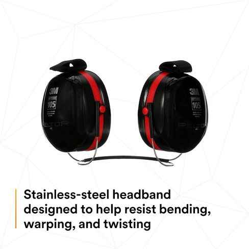 3M H10A Peltor Optime 105 Over the Head Earmuff, Ear Protectors, Hearing Protection, NRR 30 dB,Black, Red in Kuwait