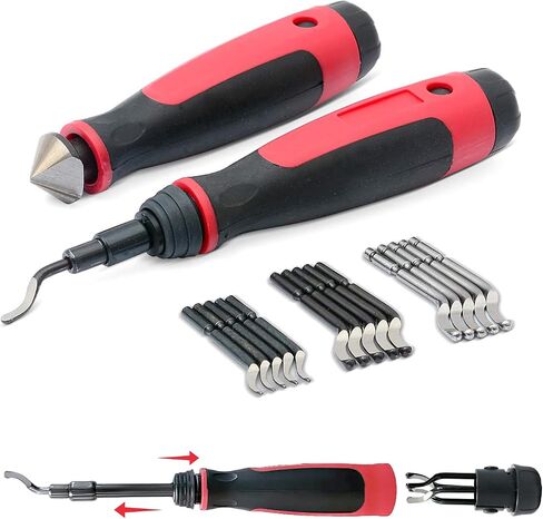 AFA Tooling - Extendable Neck Deburring Tool with 3 Extra Swivel Blades - Works on Metal, Resin, PVC Pipes, Copper, Plastic and 3D Printed Edges - Plumbing & 3D Printing Burr Removal Reamer Tool in Saudi Arabia