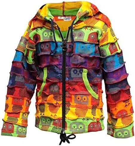 Shopoholic Fashion Children Pixie Colorful Hippie Striped Hoodie Hippy Boho Kids Sweater Jacket in Saudi Arabia