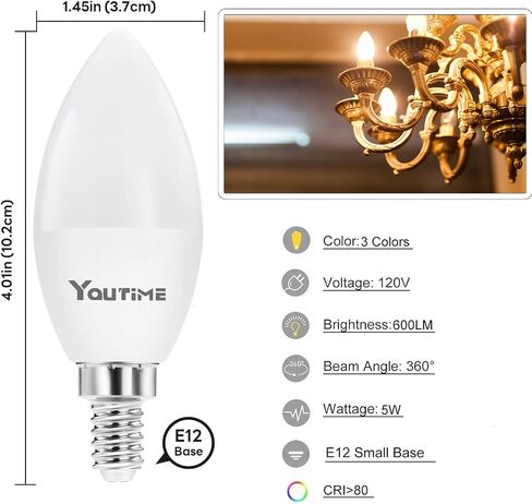 مصابيح Youtime 3 طرق، 3 مصابيح LED 50 100 150 وات مكافئة قياسية A21 6/15/20W، مثالية للإضاءة المنزلية في ضوء النهار 4000K، 500 1600 2200 لومن E26 قاعدة، 4 عبوات in Kuwait
