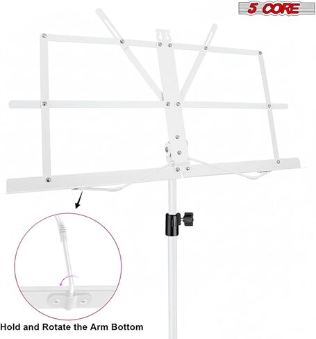 5 CORE Music Stand Height Adjustable Desktop Book Stands Portable Sheet Holder All Metal Bookstand Foldable Atril Para Partituras w Carrying Bag & Clip Black - MUS FLD BLK in Saudi Arabia