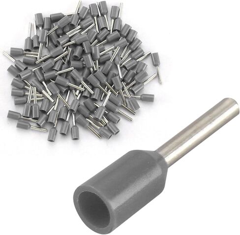 Baomain AWG 12/4.0mm² سلك النحاس تجعيد موصل معزول الطويق دبوس نهاية الحبل E4018 رمادي حزمة من 100 in Saudi Arabia