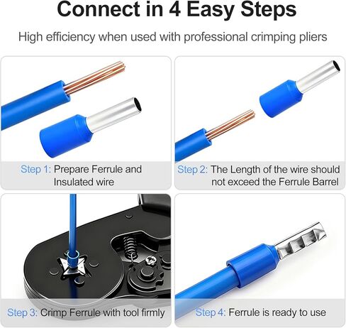Baomain AWG 12/4.0mm² سلك النحاس تجعيد موصل معزول الطويق دبوس نهاية الحبل E4018 رمادي حزمة من 100 in Saudi Arabia