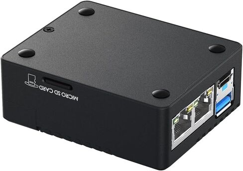 Waveshare Mini Dual Gigabit Ethernet Base Board, Mini-Computer Kit, Compatible with Raspberry Pi Compute Module 5 (NOT Included), for All Variants of CM5, Comes with Case and Power Supply in Saudi Arabia