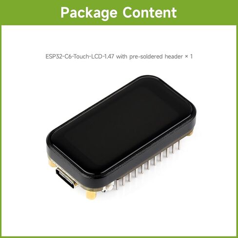 Waveshare ESP32-C6 لوحة تطوير شاشة تعمل باللمس مقاس 1.47 بوصة، دقة 172 × 320، لون عرض 262 ألف، يدعم Wi-Fi 6 / BLE 5، معالج RISC-V بسرعة 160 ميجاهرتز، مع رأس الدبوس in Saudi Arabia