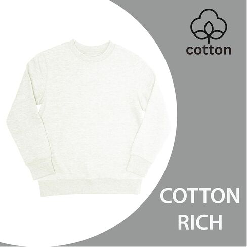 EVERYDAY KIDS Girls’ Fleece Crewneck Sweatshirt; Girl’s Long Sleeve Pullover Shirt - Soft and Breathable Cotton/Poly Blend in Saudi Arabia
