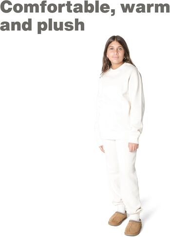 EVERYDAY KIDS Girls’ Fleece Crewneck Sweatshirt; Girl’s Long Sleeve Pullover Shirt - Soft and Breathable Cotton/Poly Blend in Saudi Arabia