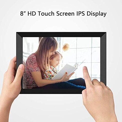 8-inch WiFi Digital Photo Frame - Black, 1280x800 IPS HD Touchscreen, 16GB Storage in Saudi Arabia