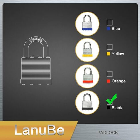 LanuBe Lock Laminated keyed Padlock (1-9/16", 40mm), keyed Alike Locks, Normal Shackle, Pack of 12 in Kuwait