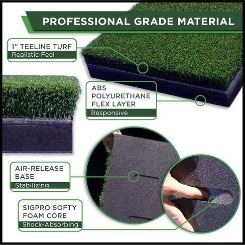 SIGPRO SOFTY GOLF MAT - جودة متميزة ودائمة - لممارسة الجولف الداخلية الواقعية - مصنوعة في الولايات المتحدة الأمريكية in Kuwait