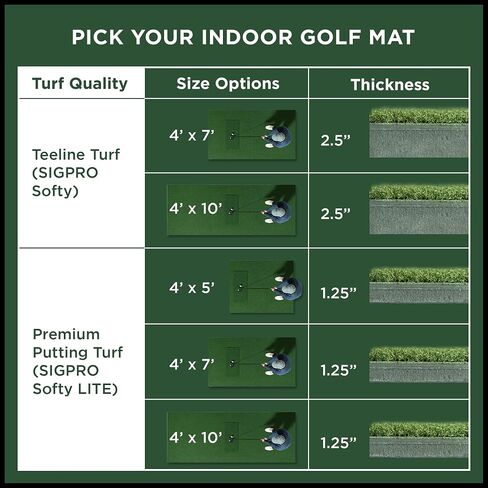 SIGPRO SOFTY GOLF MAT - جودة متميزة ودائمة - لممارسة الجولف الداخلية الواقعية - مصنوعة في الولايات المتحدة الأمريكية in Kuwait