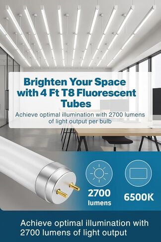 الدائرة - (علبة مكونة من 25) F32T8/SP865 لمبات إضاءة خطية نهارية 32 وات T8 FO32 6500K 48 بوصة in Kuwait