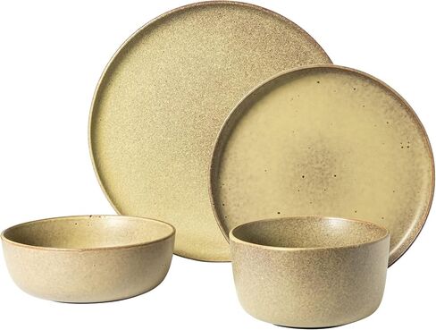 Gibson Soho Lounge Square Porcelain Chip and Scratch Resistant Dinnerware Set, Service for 4 (16pc), White in Saudi Arabia