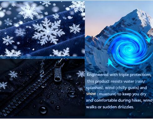 سترة تزلج رجالية من FTIMILD مقاومة للماء للشتاء الدافئ والجبال وسترات ثلج بغطاء للرأس in Kuwait