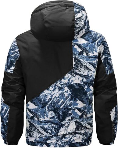 سترة تزلج رجالية من FTIMILD مقاومة للماء للشتاء الدافئ والجبال وسترات ثلج بغطاء للرأس in Kuwait