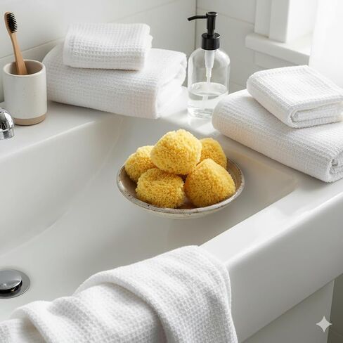 Natural Yellow Sea Silk Sponges 1,5 Inches Pack of 5 in an Organza Bag. Great for Cosmetic Use: Makeup Removal, Facial Cleansing & Cleaning. Softly Rough but Not Skin Irritating in Saudi Arabia