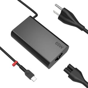 شاحن كمبيوتر محمول USB C جديد نحيف 65 وات متوافق مع Lenovo ThinkPad T14 T15 T16 T480s T580s T490 E480 E580 X1، سلك طاقة Yoga Chromebook من النوع C in Kuwait
