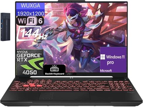 ASUS TUF A16 Gaming Laptop, 16" WUXGA 144Hz, AMD Ryzen 7 7445HS, GeForce RTX 4050, 32GB RAM 1TB PCIe SSD, Webcam, 256gb 9H Docking Station, Backlit Keyboard, Windows 11 Home, Gray in Saudi Arabia