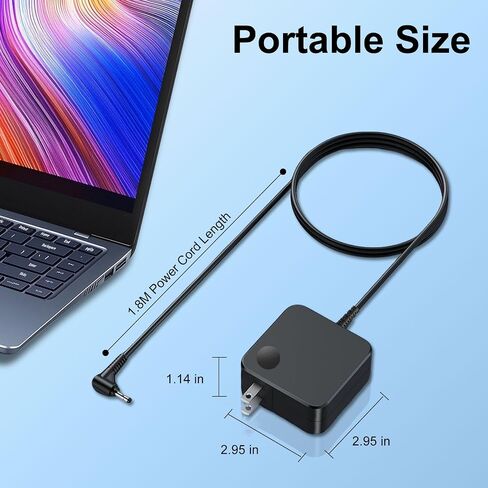 شاحن متوافق مع كمبيوتر Lenovo المحمول بقدرة 65 وات 45 وات ومحول تيار متردد بطرف مستدير مناسب لجهاز IdeaPad 330-14، 330-15، 330-17، 510-15، 330s-14، 330s-15، شاحن الكمبيوتر المحمول Flex 6-14 in Saudi Arabia