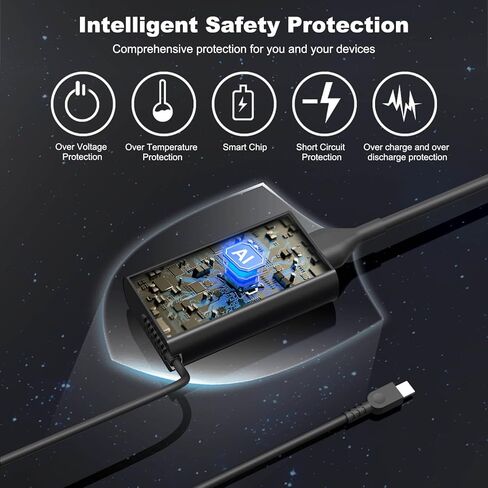 شاحن كمبيوتر محمول USB C جديد نحيف 65 وات متوافق مع Lenovo ThinkPad T14 T15 T16 T480s T580s T490 E480 E580 X1، سلك طاقة Yoga Chromebook من النوع C in Kuwait