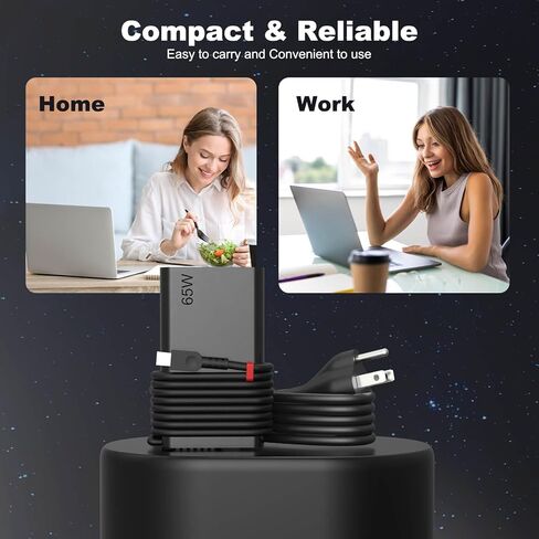 شاحن كمبيوتر محمول USB C جديد نحيف 65 وات متوافق مع Lenovo ThinkPad T14 T15 T16 T480s T580s T490 E480 E580 X1، سلك طاقة Yoga Chromebook من النوع C in Kuwait