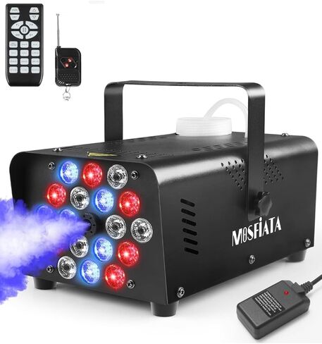 آلة الضباب Mosfiata مع مصابيح LED Smoke Machine 600W RGB ، 2300 رذاذ CFM ، التحكم عن بعد ، مثالي لعيد الهالوين ، عيد الميلاد ، حفل زفاف ، حفلة ، نادي ، دي جي آثار المرحلة in Kuwait