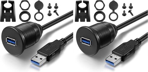 كيبل تمديد يو اس بي 3.0 ذكر الى يو اس بي 3.0 انثى ايه يو اكس يثبت في السيارة والشاحنة والقارب والدراجة النارية ولوحة العدادات - (3 قدم - 1 متر) in Kuwait