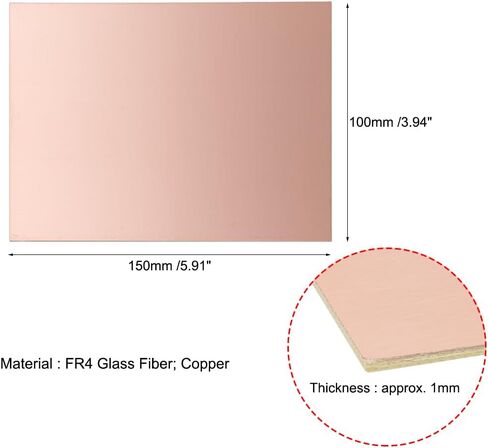 uxcell 2pcs 200x100mm Double Sided Copper Clad Laminate PCB Circuit Board FR4 2mm Thickness DIY Prototyping PCB Board in Saudi Arabia