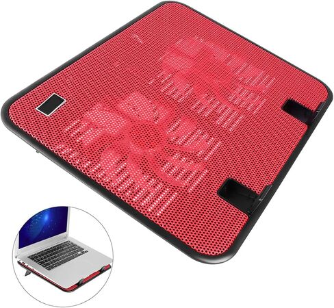 حامل تبريد للكمبيوتر المحمول من Uonlytech مع مراوح USB مزدوجة هادئة وزوايا سهلة الانزلاق، تصميم مريح لتقليل الحرارة بكفاءة والاستخدام المحمول in Kuwait