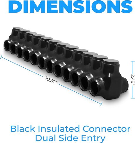 Ohlectric 2 Pack - موصل سلك معزول 10 مدخل جانبي مزدوج للمنفذ لمدة 250-6 مجموعة من الأسلاك مع المسمار السداسي 5/16 ، مملوءة مسبقًا بمثبط أكسيد - موصلات سلكية ، موصلات كهربائية ، صنبور الأسلاك in Saudi Arabia