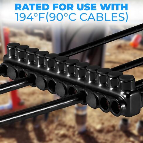 Ohlectric 2 Pack - موصل سلك معزول 10 مدخل جانبي مزدوج للمنفذ لمدة 250-6 مجموعة من الأسلاك مع المسمار السداسي 5/16 ، مملوءة مسبقًا بمثبط أكسيد - موصلات سلكية ، موصلات كهربائية ، صنبور الأسلاك in Saudi Arabia