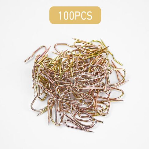 Stainless Steel Curtain Hooks - Rustproof Silver Hooks for Door/Shower/Window Curtains-100Pcs (Silver) in Saudi Arabia