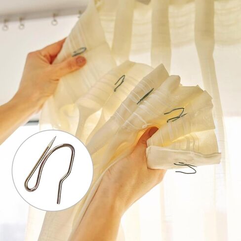 Stainless Steel Curtain Hooks - Rustproof Silver Hooks for Door/Shower/Window Curtains-100Pcs (Silver) in Saudi Arabia