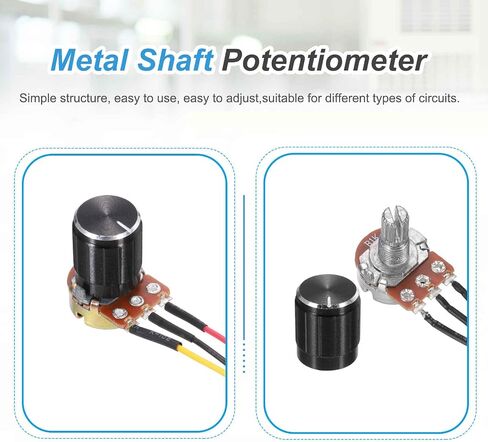 Meccanixity 3pcs WH-148 Potentiometer 3pins B50K ± 20 ٪ أوم الخطي الدوار الدوار المقياس XH2.54 مقاوم المقاوم المتغير مع 3 مقابض من الألومنيوم لمعدات الصوت ، إلكترونيات DIY in Saudi Arabia