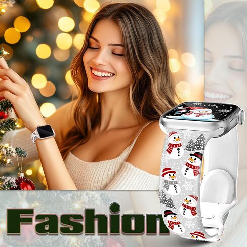 Christmas watch Bands for Apple Watch, Compatible with Series 1-11 SE SE3 Ultra, 38mm-49mm, Holiday Design with Santa, Snowman, Gnome, Reindeer, Plaid, Snowflake Pattern in Saudi Arabia